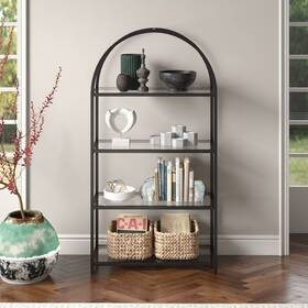 Heath & Cliff 810062534128 Garrett Bookcase Blackened Bronze Mid-century Modern