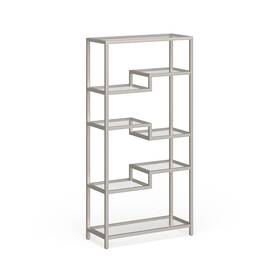 Heath & Cliff 810325039537 Johann Bookcase Satin Nickel 68 Inch