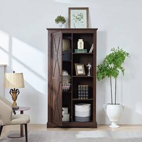 Highland 027262437684 Multi-purpose Tall Storage Cabinet With Drawer Shelves