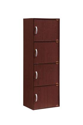 Hid4 Hodedah 642890065679 Import 4-shelf Bookcase Cabinet Mahogany