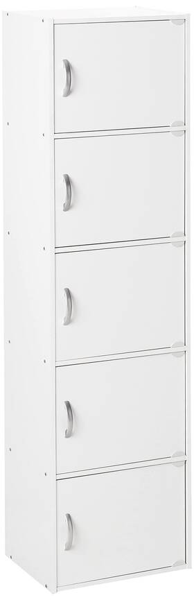 Hodedah 810179031312 Import Bookcase White 5 Door