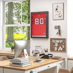 Homcom 196393247310 24 Inch X 32 Jersey Display Case Wall-mounted