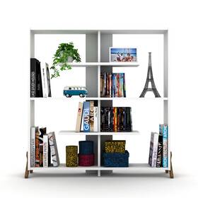 Homedora 619206108962 Discountworld Kassadin 8-shelf Open Bookcase White Modern And Contemporary