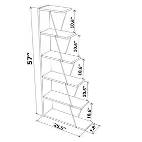 Homedora 799991632979 Discountworld Caitlyn Bookcase White-pink Modern And Contemporary