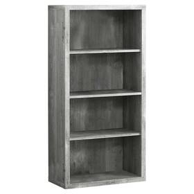 Homeroots 606119198982 48 Inch Gray Four Tier Standard Bookcase - 11.75