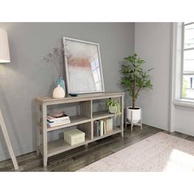 Homeroots 808223286047 30 Inch Bookcase With 2 Shelves Washed Grey Modern And Contemporary