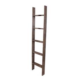 Homeroots 808223299849 5 Step Rustic Wood Ladder Shelf - 57 Inch X 15 Brown