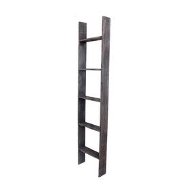 Homeroots 808223300057 4 Step Rustic Black Wood Ladder Shelf - 60 Inch X 15