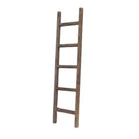 Homeroots 808223300323 5 Step Rustic Espresso Gray Wood Ladder Shelf - 60 Inch X 15