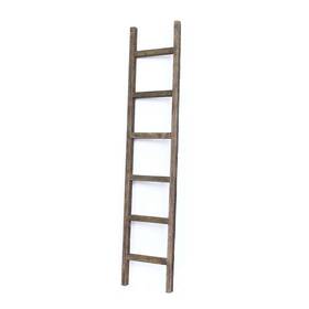 Homeroots 808223319332 6 Step Rustic Espresso Wood Ladder Shelf - 73 Inch X 15