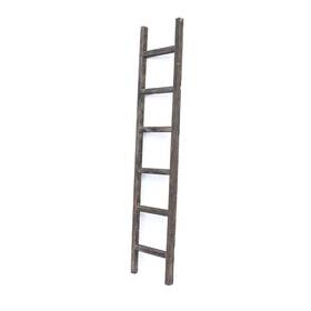 Homeroots 808223319363 6 Step Rustic Smoky Black Wood Ladder Shelf - 72 Inch X 15