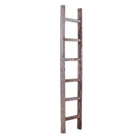 Homeroots 808223319431 7 Step Rustic Weathered Gray Wood Ladder Shelf - 72 Inch X 15