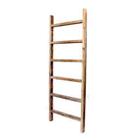 Homeroots 808223320031 6 Step Rustic Weathered Grey Wood Ladder Shelf - 72 Inch X 18 Gray