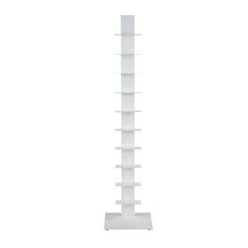 Homeroots 808224072793 Metalten Shelf Modern Tower Bookcase - 13.78 Inch W X 59.85 H White 59