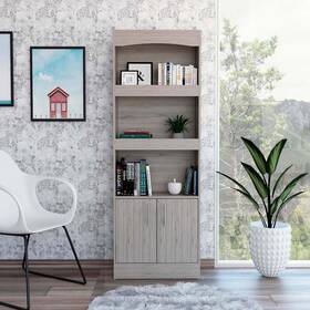 Homeroots 808233974002 Catarina Light Gray Bookcase Cabinet Grey Modern And Contemporary