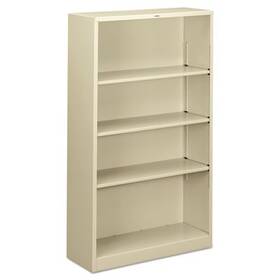 Hs60abc.l Hon Metal Bookcase Four-shelf 34.5w X 12.63d 59h Putty