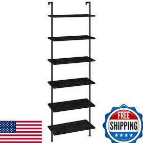 B0frt1y9kw Hoobro Diy Ladder Shelf 6-tier Wall Mounted Bookshelf Office Vertical Bookcase