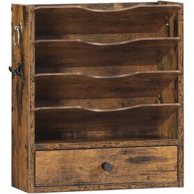 Fg14wf01 Hoobro Wall File Organizer Mail Mounted Wooden Literature Or