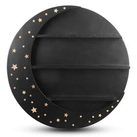 8221 Hop Skip 860006196325 Wooden Crescent Moon Shelf For Crystals And Essential Oils - 2.75”