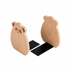 Huacuesy Huacuesyx77s Cute Panda-shaped Book Ends For Shelves Detachable Design Beech Panda
