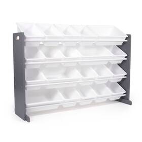 79765162 Humble Crew Xl Kidsft Toy Organizer With 20 Bins Inspire Collection Gray/white -
