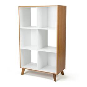85930705 Humble Crew Morgan Mid-century 6 Cube Toy Storage Organizer Wood/white