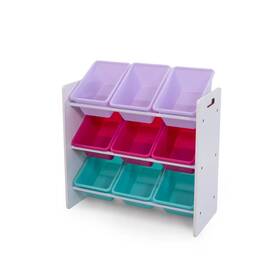 89614544 Humble Crew Kidsft Forever Toy Storage Organizer With 9 Bins White/pink/turquoise