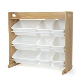 B08dpxjzh2 Humble Crew Toy Storage Organizer With Top Shelf And 9 Bins Natural/white