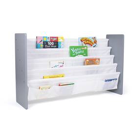 B0bt36jkqb Humble Crew Inspire Xl 4-tier Kids Bookrack Front Pockets Toddler - Grey/white