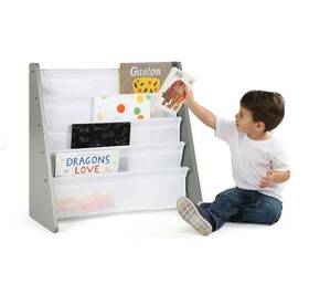 Wo671a Humbrew Inspire Wood 4 Tier Toddler Book Rack Storage Shelf Grey/white Modern New Models