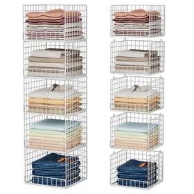 Huxitocan Xh5cygl02-wh 5-tier Stackable Closet Organizers And Storage Baskets Shelf Organize