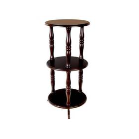 Ih Casa Decor 626711022225 3 Tier Wooden Round Shelf Brown Classic