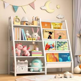 Infurnic B0df2977wn 4 Tier Kids Bookshelf Toddler And Toy Storage Organizer