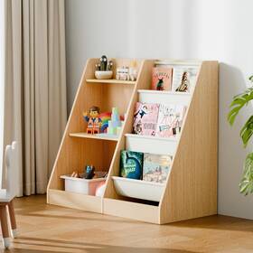 B0f59w4sxw Infurnic 3 Tier Kids Wooden Bookshelf Baby Toddler And Toy Storage
