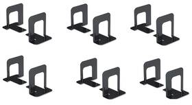 Innovera 54055-6 Nonskid Heavy Gauge Steel Universal Economy Bookends 4 3/4 X Black