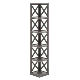 Inspire Q 194840007579 Kelsey X-frame 5-shelf Bookcase By Classic Frost Grey
