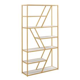Inspire Q 195007010951 Cariba Geometric Gold Metal Bookcase By Bold