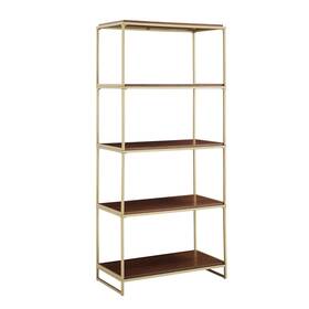 Inspire Q 195007027898 Cooke Natural Finish 5 Shelf Modular Stackable Bookcase By Modern