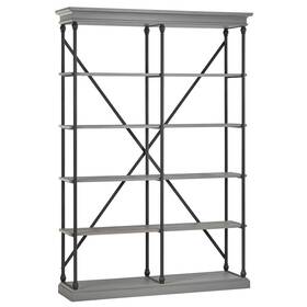 Inspire Q 782359587172 Barnstone Cornice Double Shelving Bookcase By Frosted Grey Finish Book