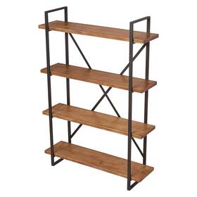 International Caravan 700493946037 Hamburg 4-tier Contemporary Book Shelf Brown Transitional