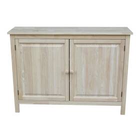 International Concepts 727506680078 Solid Wood Storage Cabinet Cupboard Unfinished 34 Inch