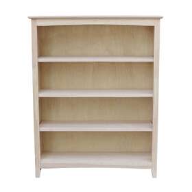 International Concepts 727506686056 Shaker Solid Wood Bookcase Unfinished 48 In H