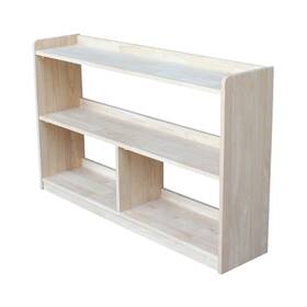 International Concepts 727506723225 Abby Divided Bookcase - 30 Inch H Unfinished Traditional