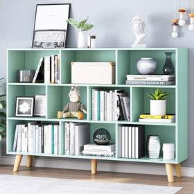 Iotxy 046382125405 Wooden Open Shelf Bookcase - 3-tier Floor Standing Display Cabinet Rack