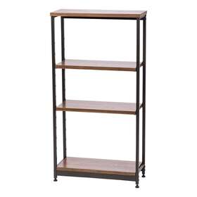 Iris 762016482002 Tall Wood And Metal Shelf In Brown Black N/a