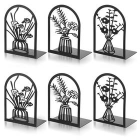 Joutyfor 712183 1 Avuhtpmb Book Ends 3 Pair Metal Bookends Decorative For Shelves Black