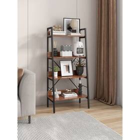 Jushua 774980663202 Bookshelf H Ladder Shelf Storage Rack Unit Metal Frame Tiger 9.36 5.46 19