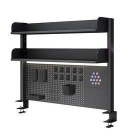 Jvsufuik Zszwj-1 Clamp On Desk Organizer Shelf With Pegboard Multipurpose Countertop Hutch Bo