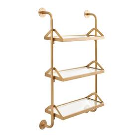 Kate And Laurel 227868 Marit Three-tiered Wall Shelf 18 X 6 30 Gold Glam Decora