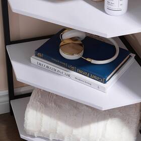 Khd 749666208275 Javlergo Set Of 2 Corner Shelf Freestanding 4-tier Wood White Modern And Contempo